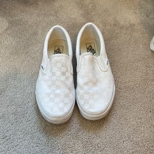 Checkered white vans